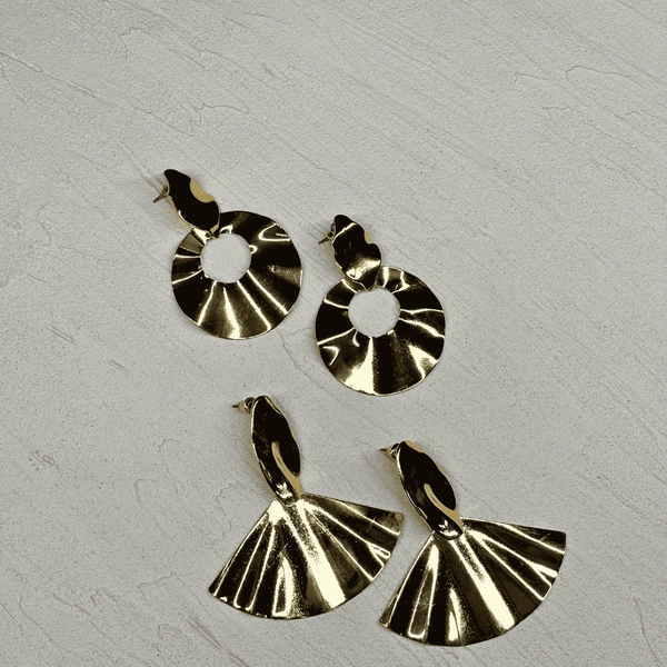 Exaggerated Geometric Line Metal Earrings