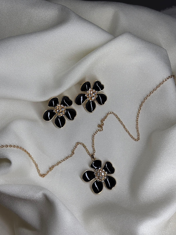 Enamel Flora Pendant Set