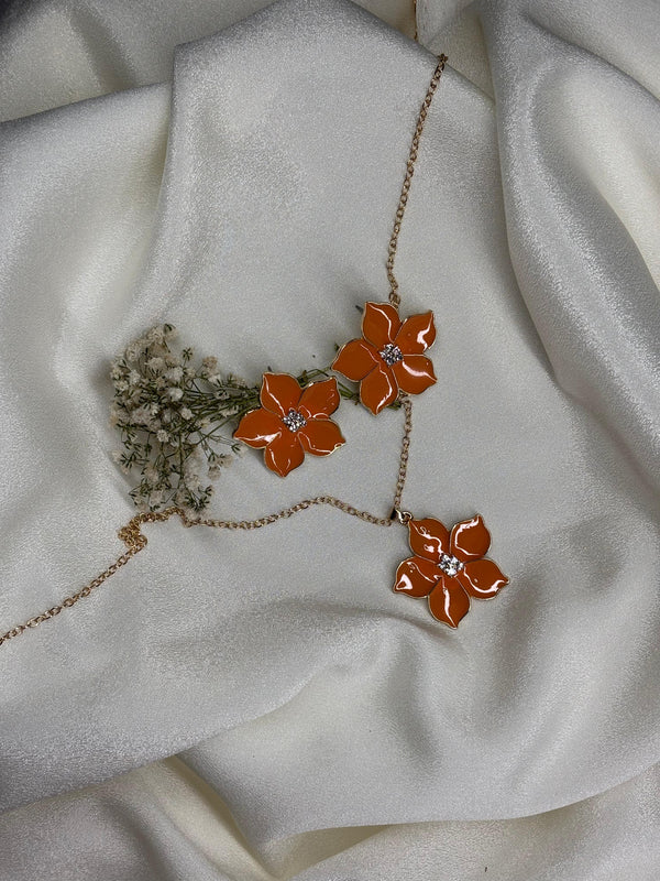 Enamel Flora Pendant Set