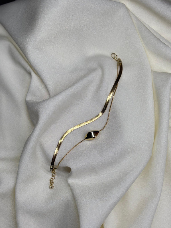 Double Chain Twisted Slab Bracelet