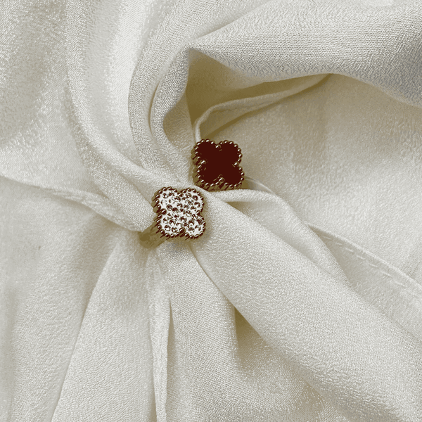 Dual Charm Clover Ring