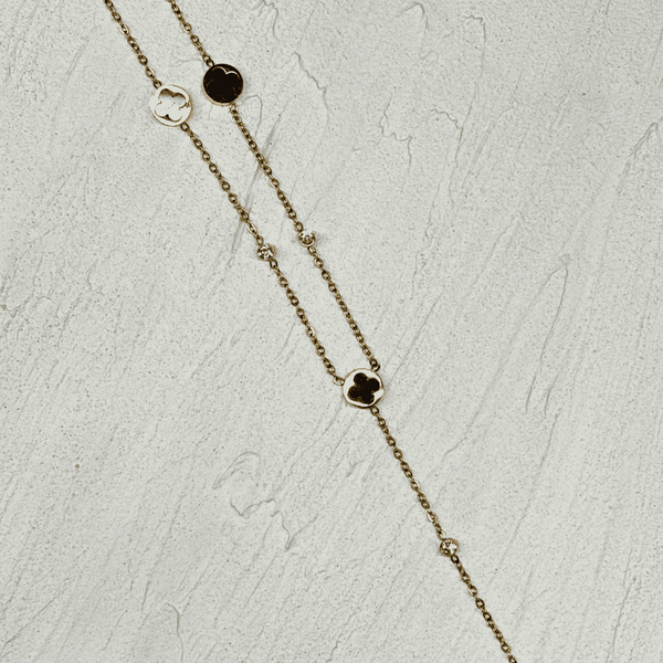 Black Four Leaf Clover Necklace