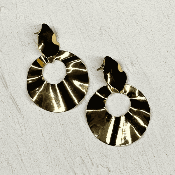 Exaggerated Geometric Line Metal Earrings